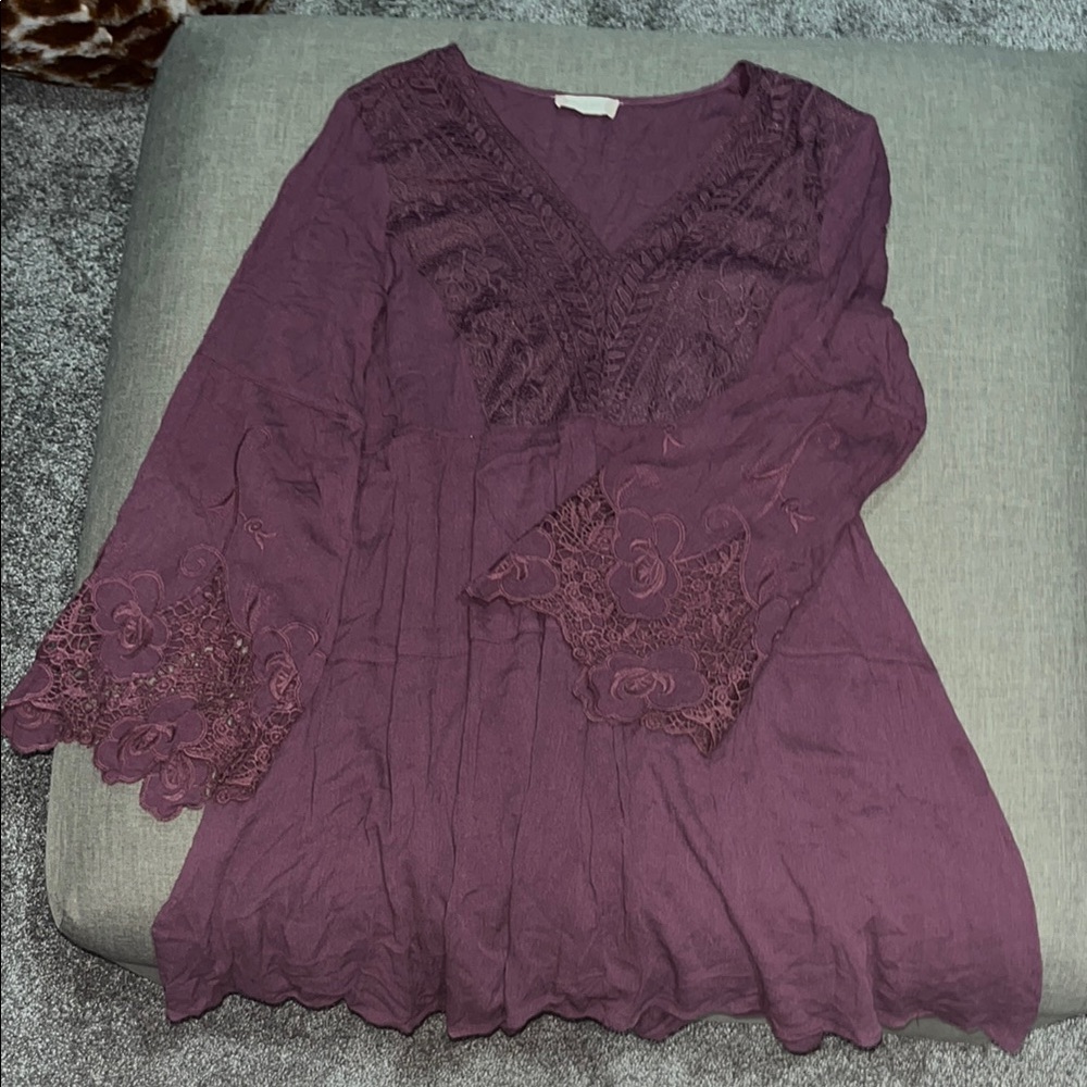 Altar'd State Plum Lacey Dress